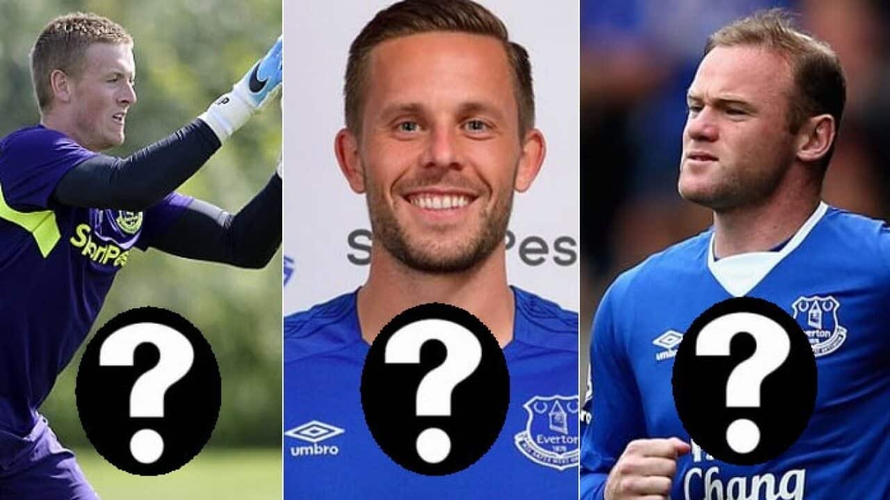Everton, Rooney, Sigurdson, Pickford