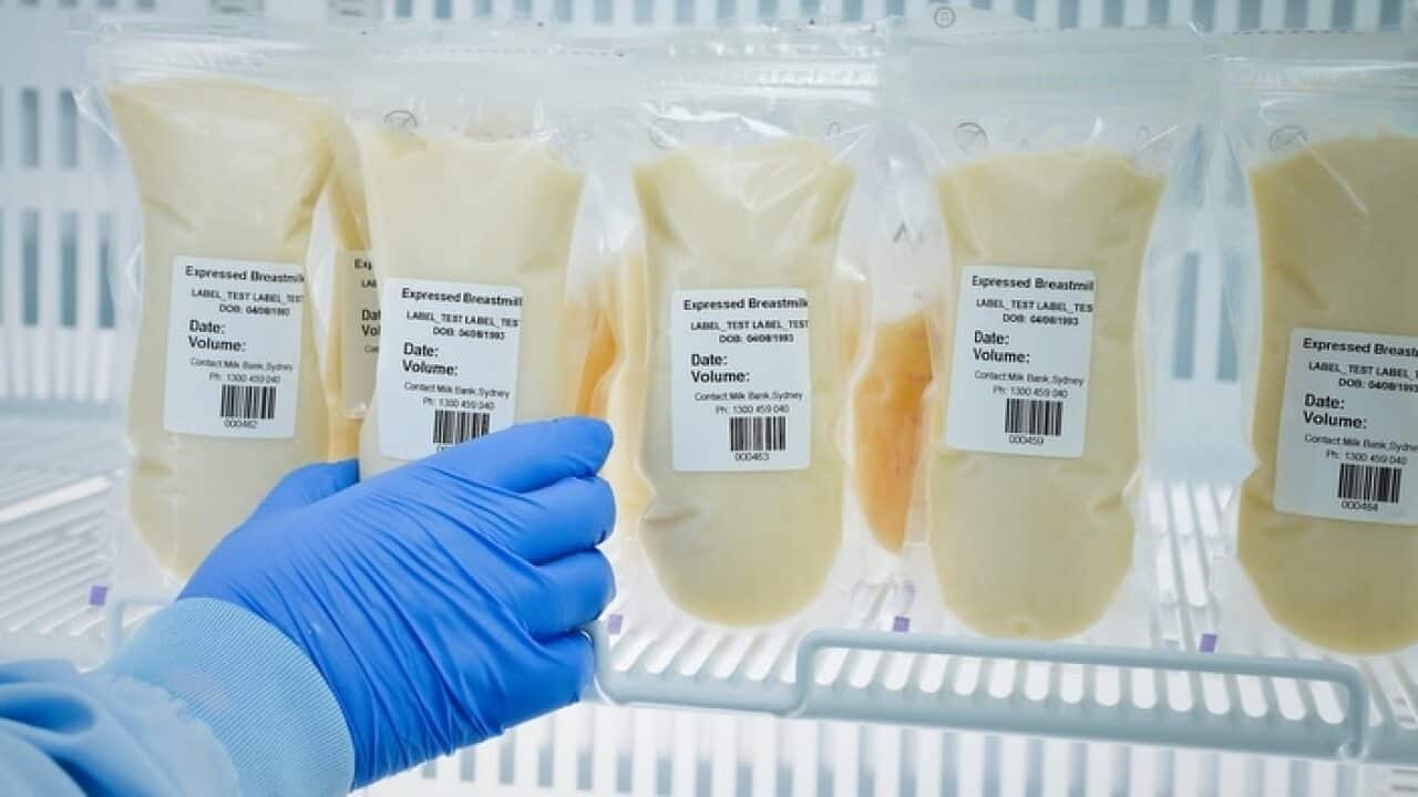 Breast milk stored in South Australia.