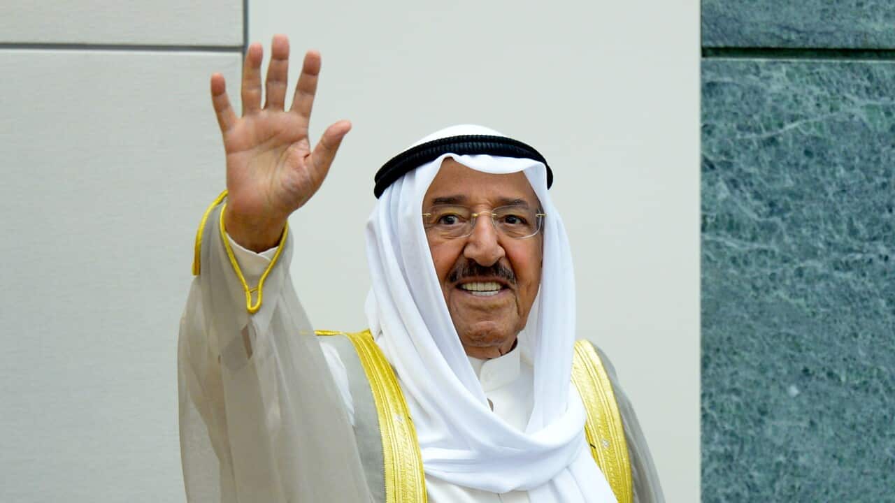 Kuwait Emir Sheikh Sabah Al-Ahmed Al-Sabah, arrives to attend the opening ceremony of new parliament term at the National Assembly