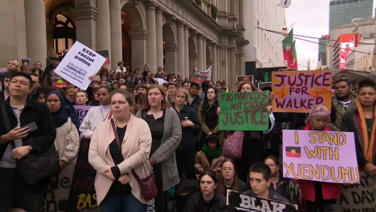 Protestors in Alice Springs