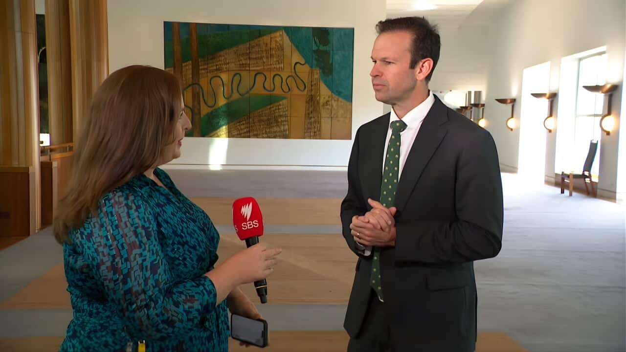National Party leader Matt Canavan talks to SBS's Anna Henderson.jpg
