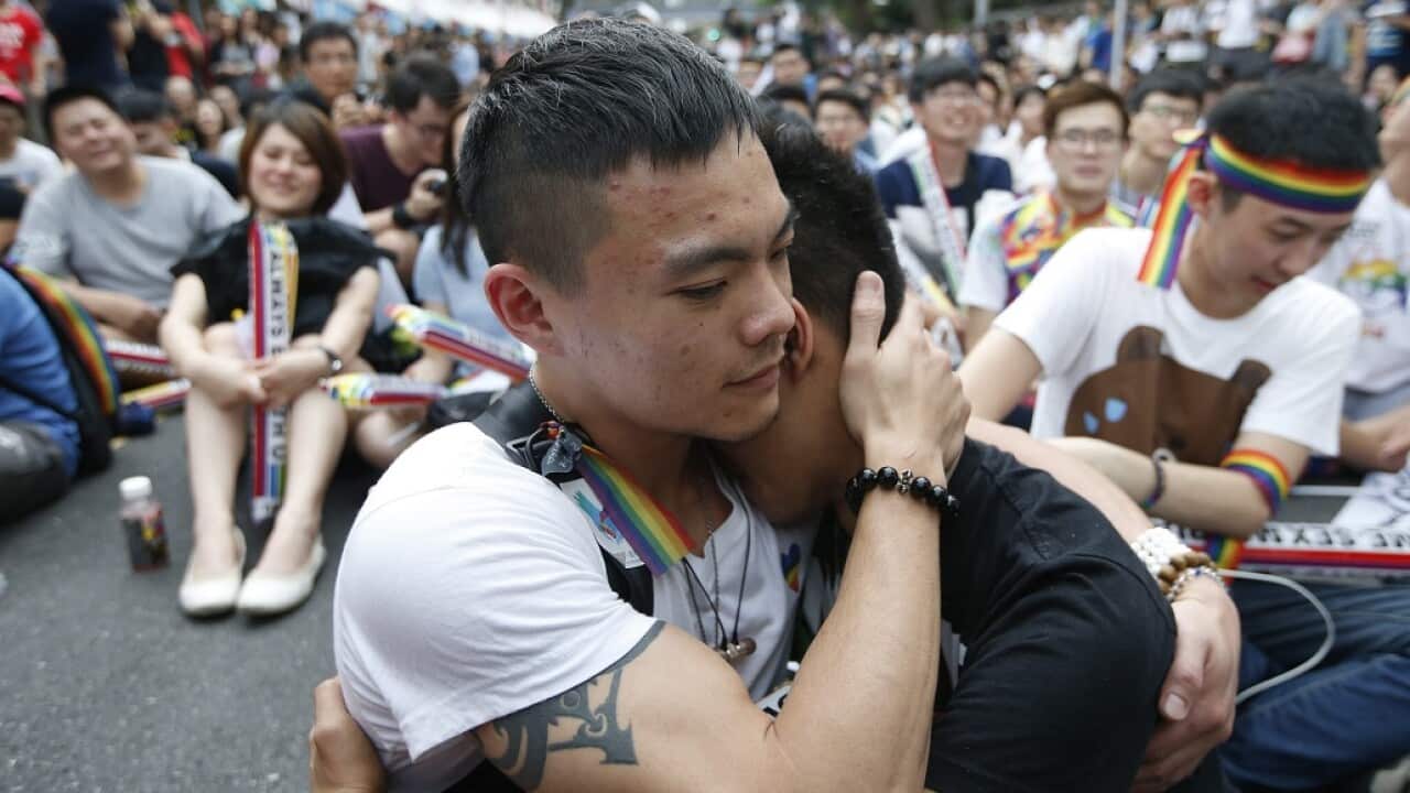 LGBT rights activists take to the streets to show their support ahead of the sex marriage referendum.