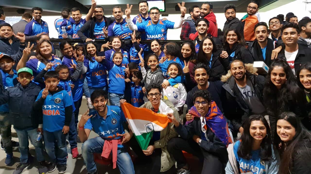Indian cricket team supporters at the Melbourne Cricket Ground.