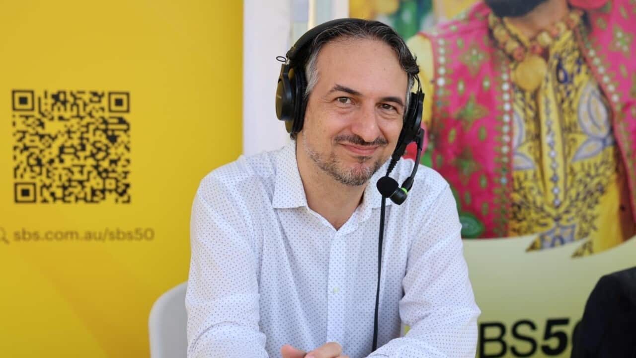 Marco Zangari, psychologist at Co.As.It. in Sydney, at the SBS Harmony Week event in Bondi Beach.