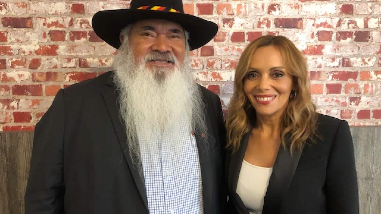 Senator Patrick Dodson with journalist Karla Grant