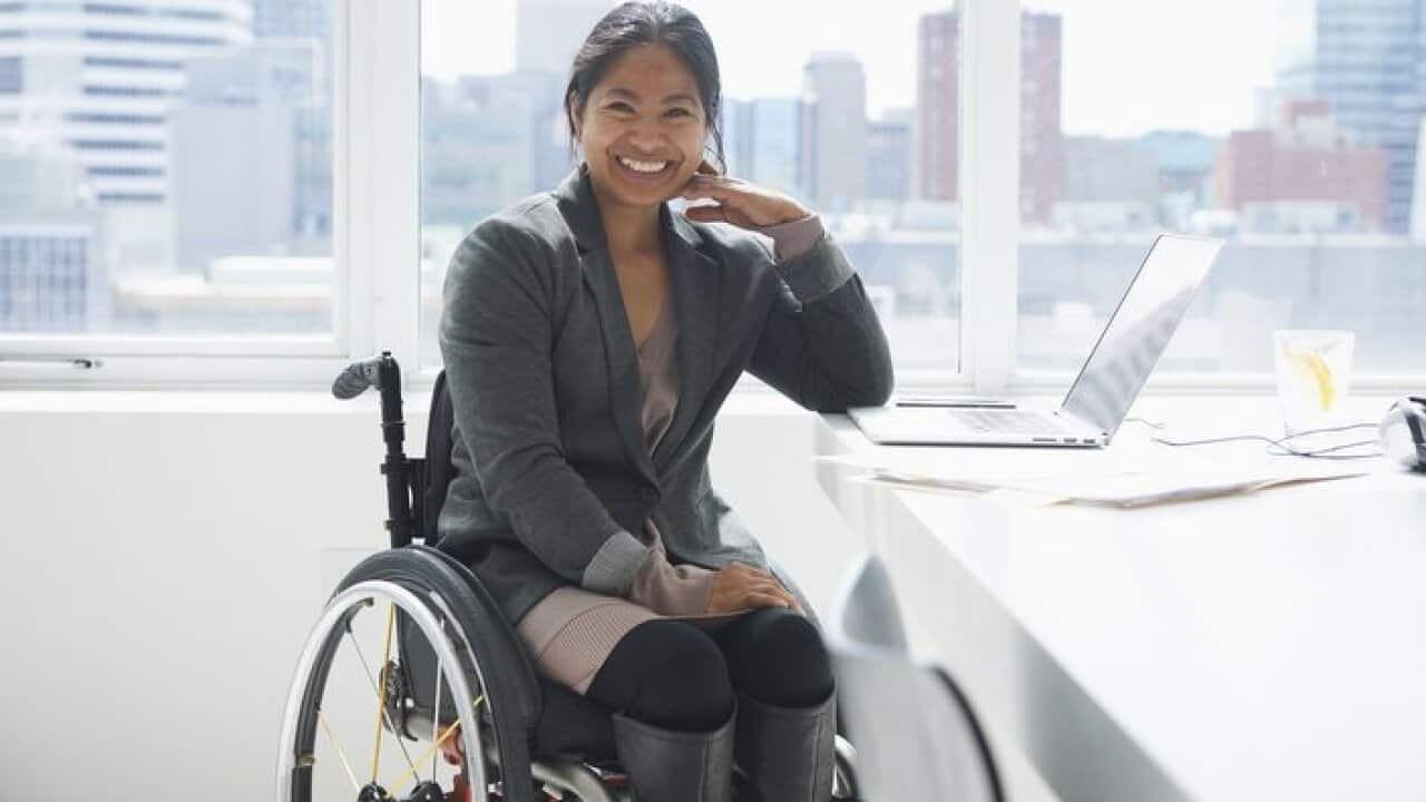 Woman with disability at the office