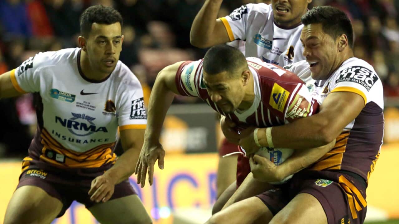 Wigan Warriors' Willie Isa against the Brisbane Broncos