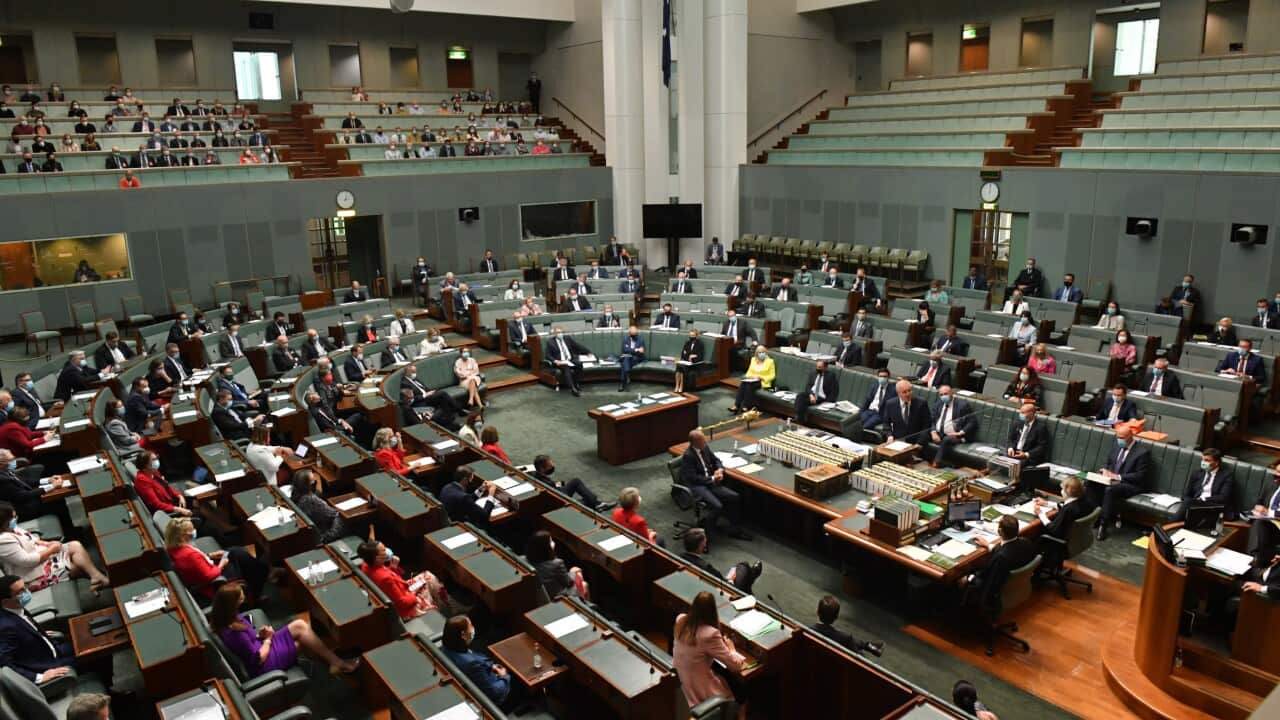 The last Question Time, before the election, in the House of Representatives at Parliament House in Canberra, Thursday, March 31, 2022. (AAP Image/Mick Tsikas) NO ARCHIVING