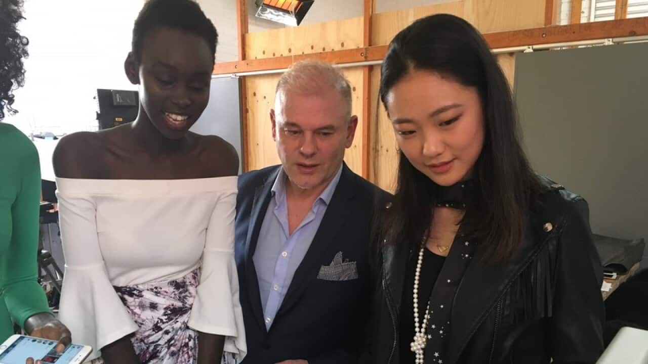 Subah Koj, Stephen Bucknall and Chinese model Irene Wang