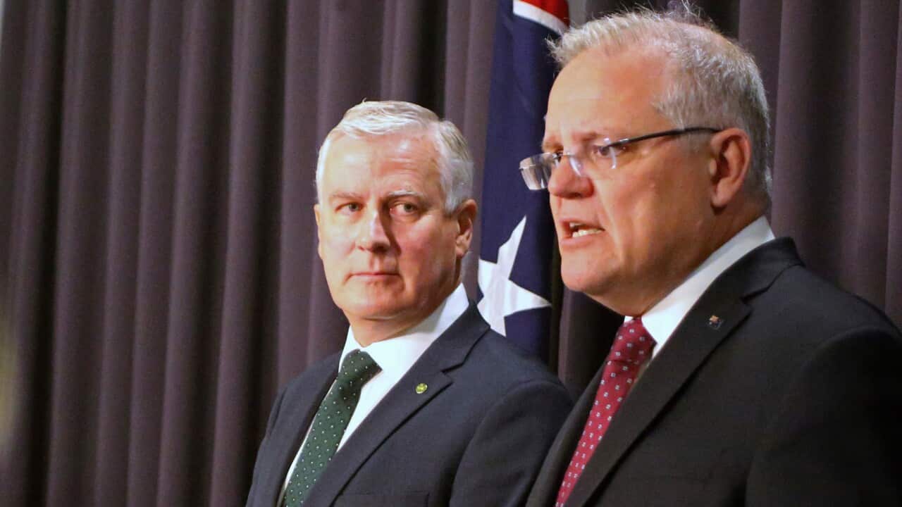 PM Scott Morrison and Deputy PM Michael McCormack brief the media on cabinet changes