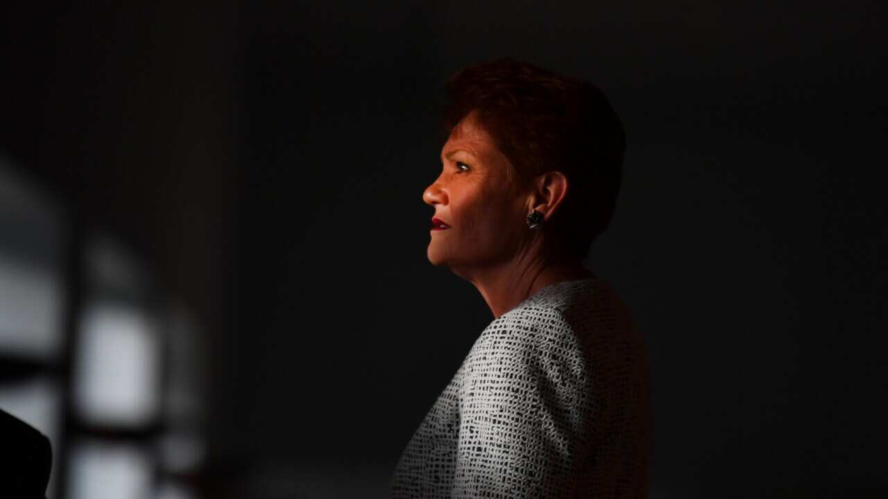One Nation leader Senator Pauline Hanson arrives at a press conference at Parliament House in Canberra, Tuesday, September 17, 2019. (AAP Image/Mick Tsikas) NO ARCHIVING
