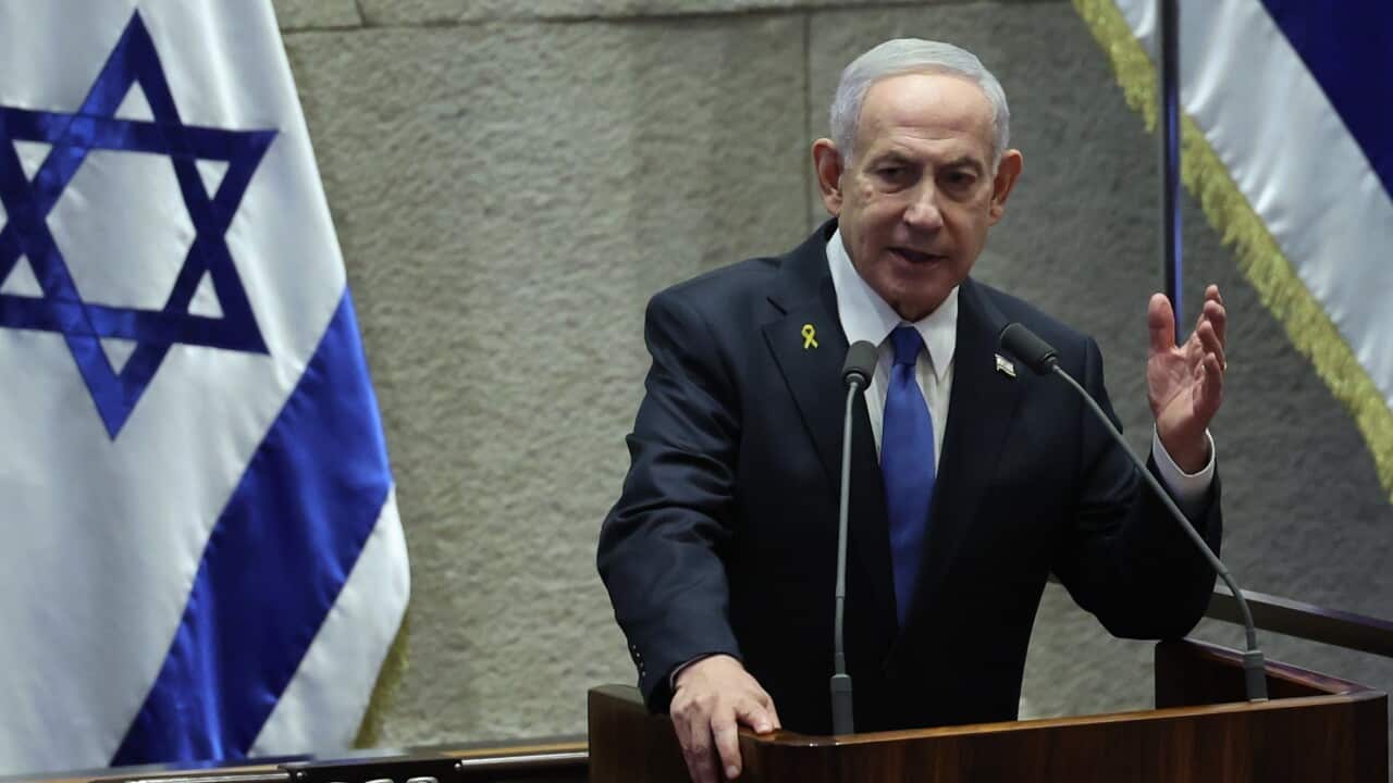 Israeli Prime Minister Benjamin Netanyahu delivers a speech at the opening of the winter session of the Israeli parliament, Knesset