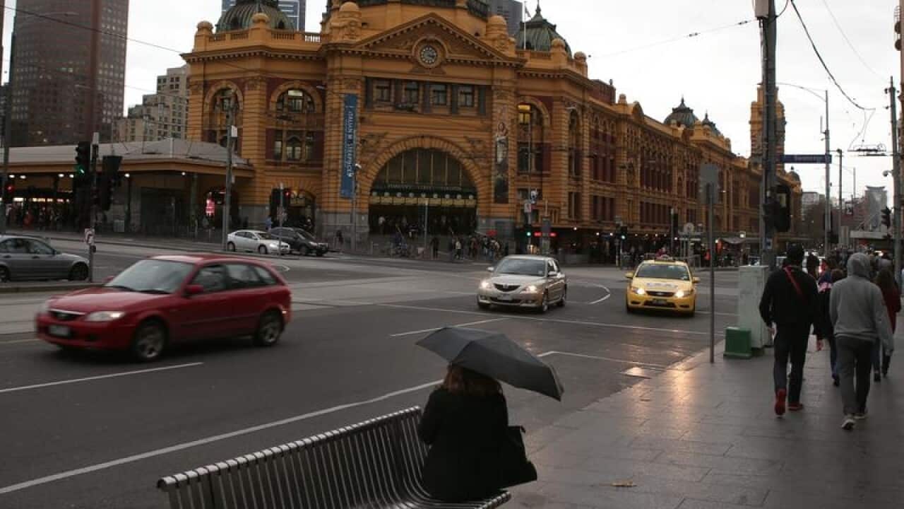 Flinders Street railway station in Melbourne.