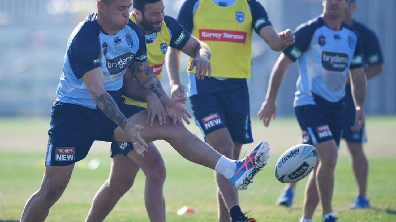NSW Origin player David Klemmer (L) with Boyd Cordner