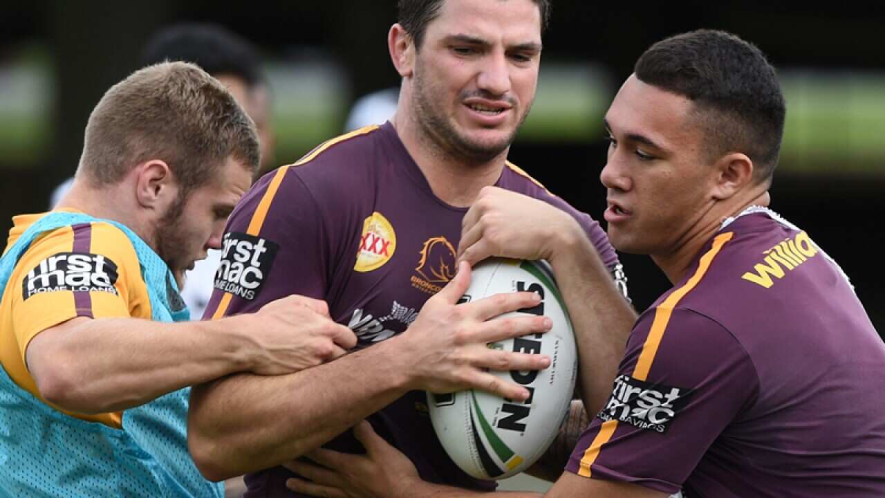 Matt Gillett during the Brisbane Broncos training session