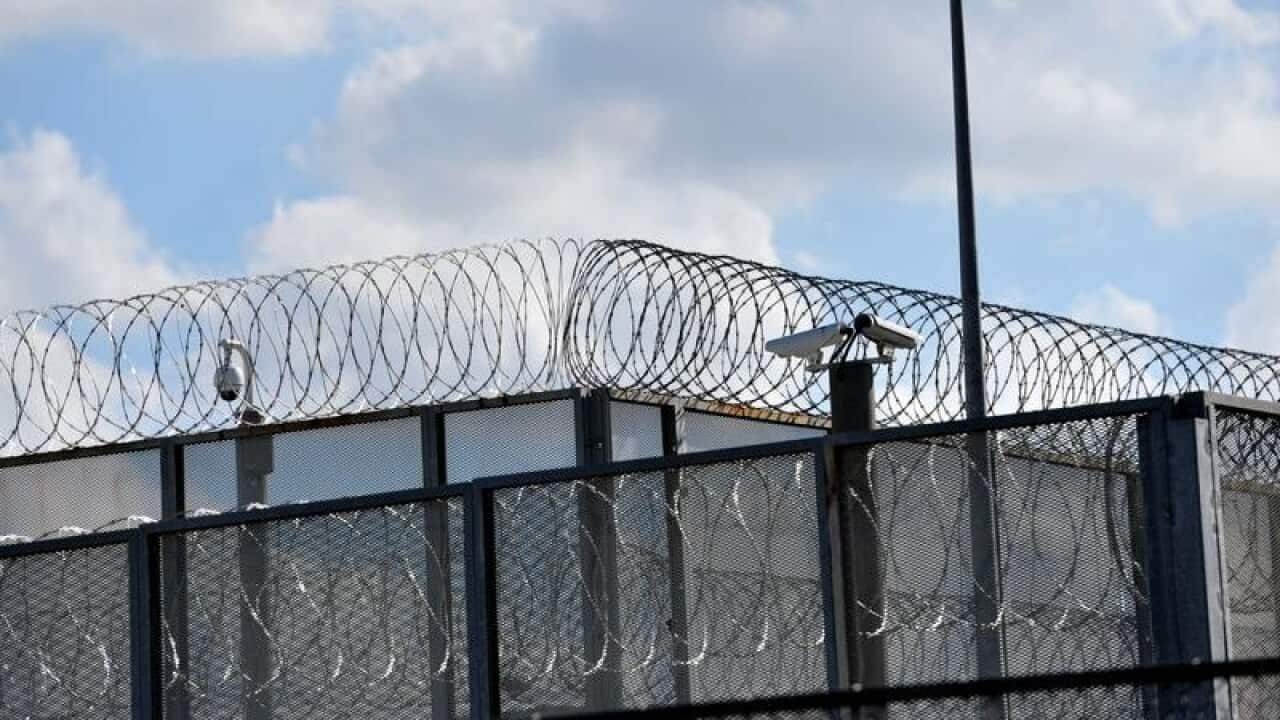 The perimeter fence at Silverwater jail in Sydney's west
