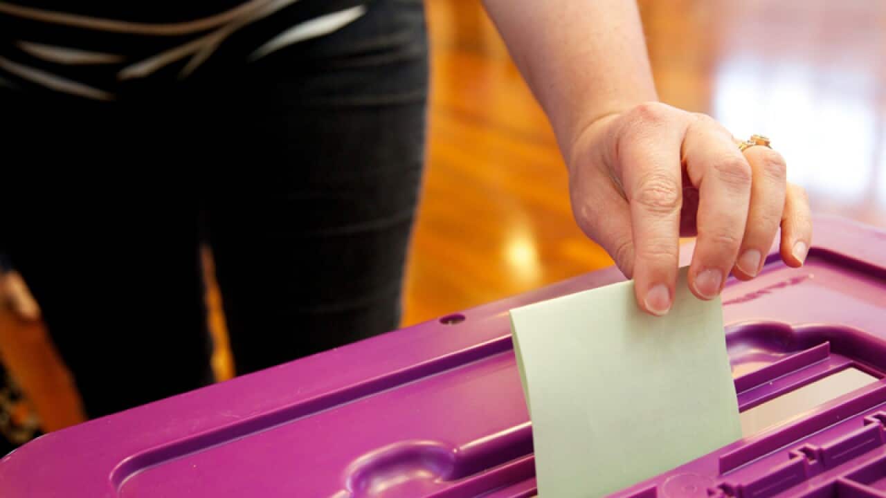 Voters posting their votes