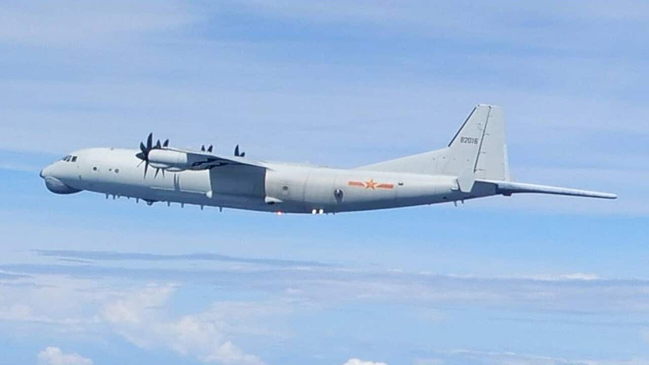 An undated photo shows Chinas Y-8 Anti-Submarine Warfare aircraft entertaining Taiwan's Air Defense Identification Zone (ADIZ).