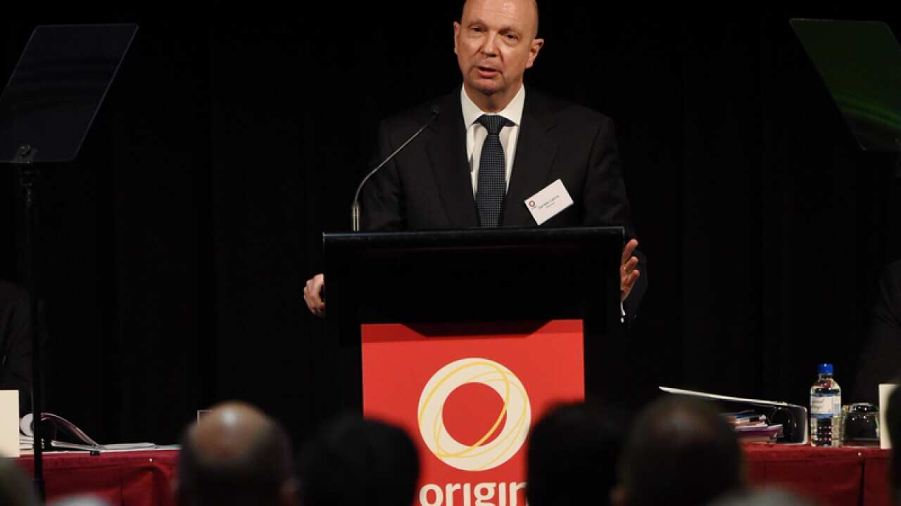 Origin Energy chairman Gordon Cairns addresses shareholders.