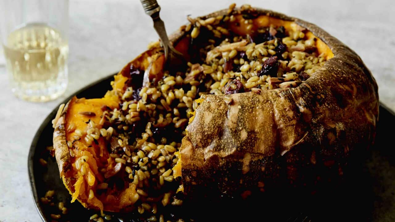 Whole stuffed pumpkin