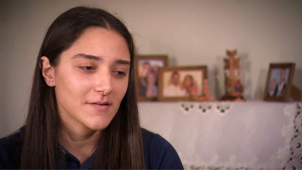 Syrian refugee Patil Hagob is in regular contact with people in the disaster zone (SBS).jpg