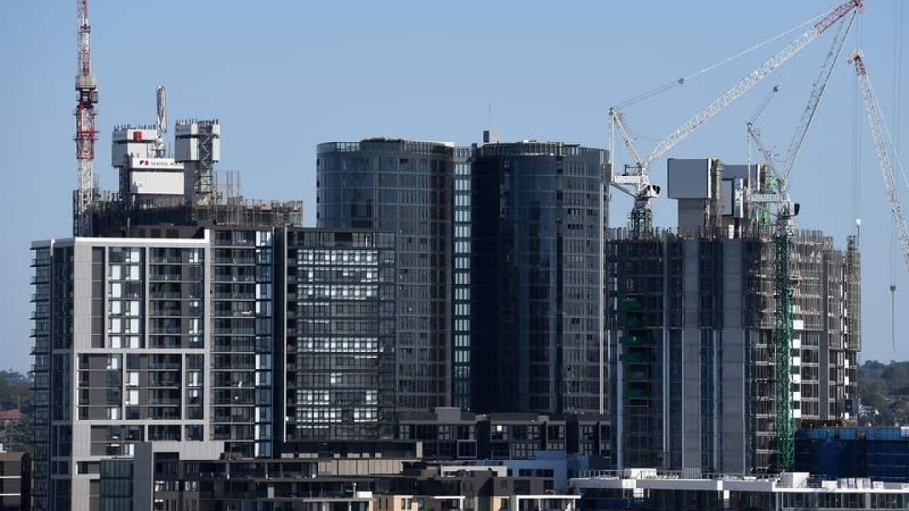 Apartment buildings under construction in Sydney's west