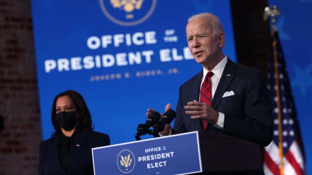 Joe Biden has made an urgent plea for unity as the US faces hardship.