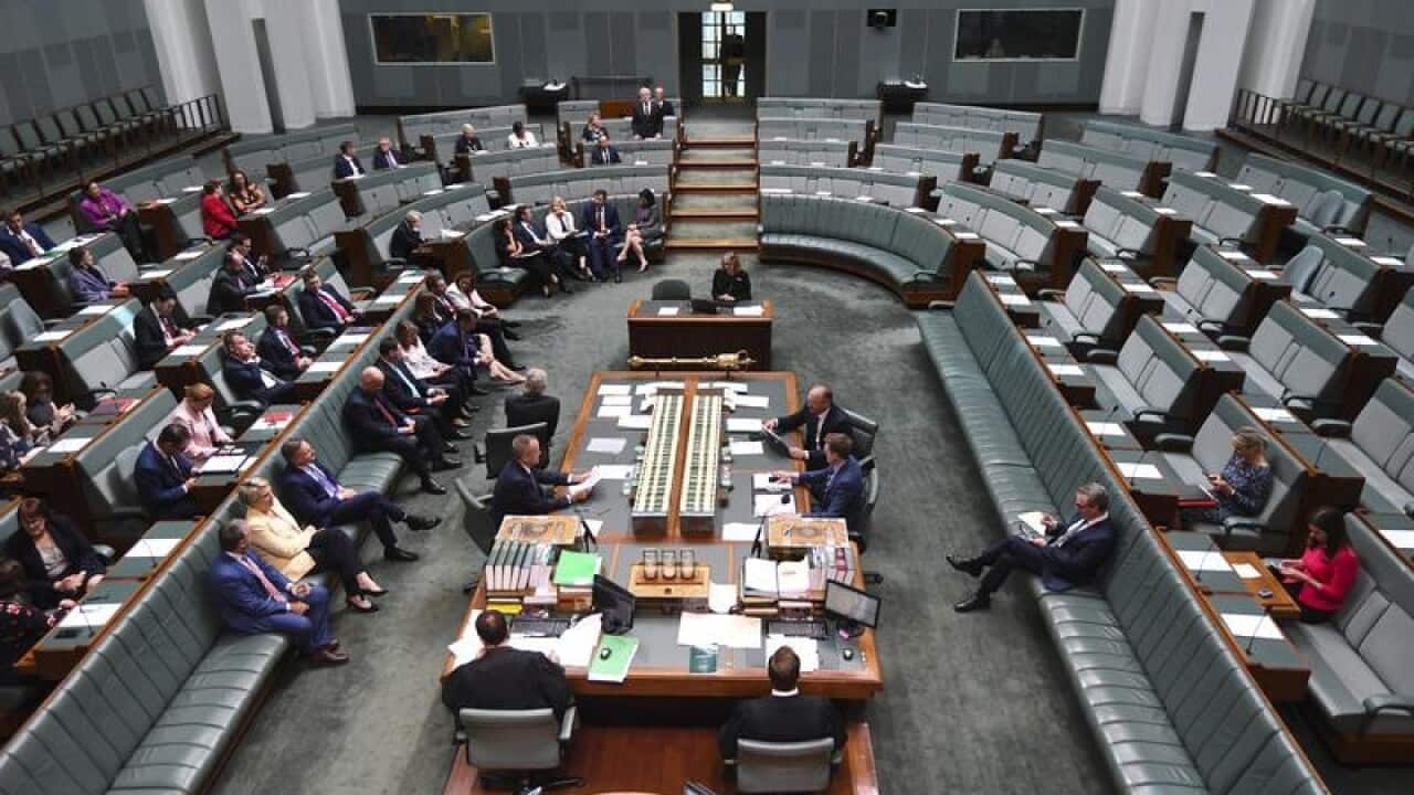 The chamber in the House of Representatives during the debate