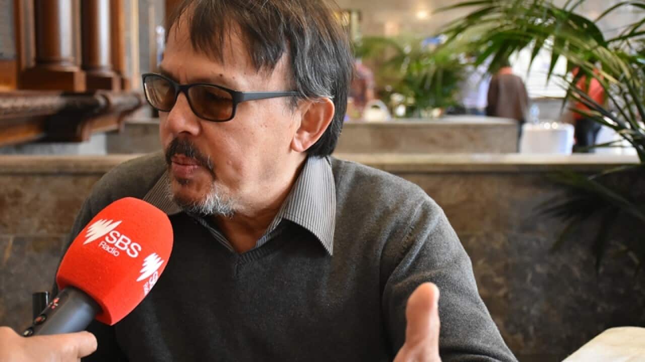 The chairperson of the Australian Pencak Silat Federation (APSF), Les Tayu Irawan at PERWIRA Food and Trade Festival at Box Hill Town Hall 27 Oct 2018.