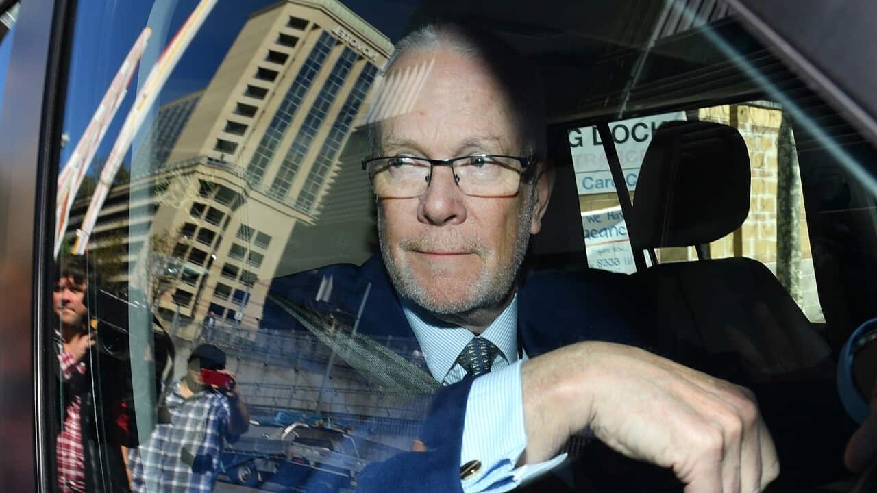 Former ABC chairman Justin Milne leaves the ABC studios on Thursday.
