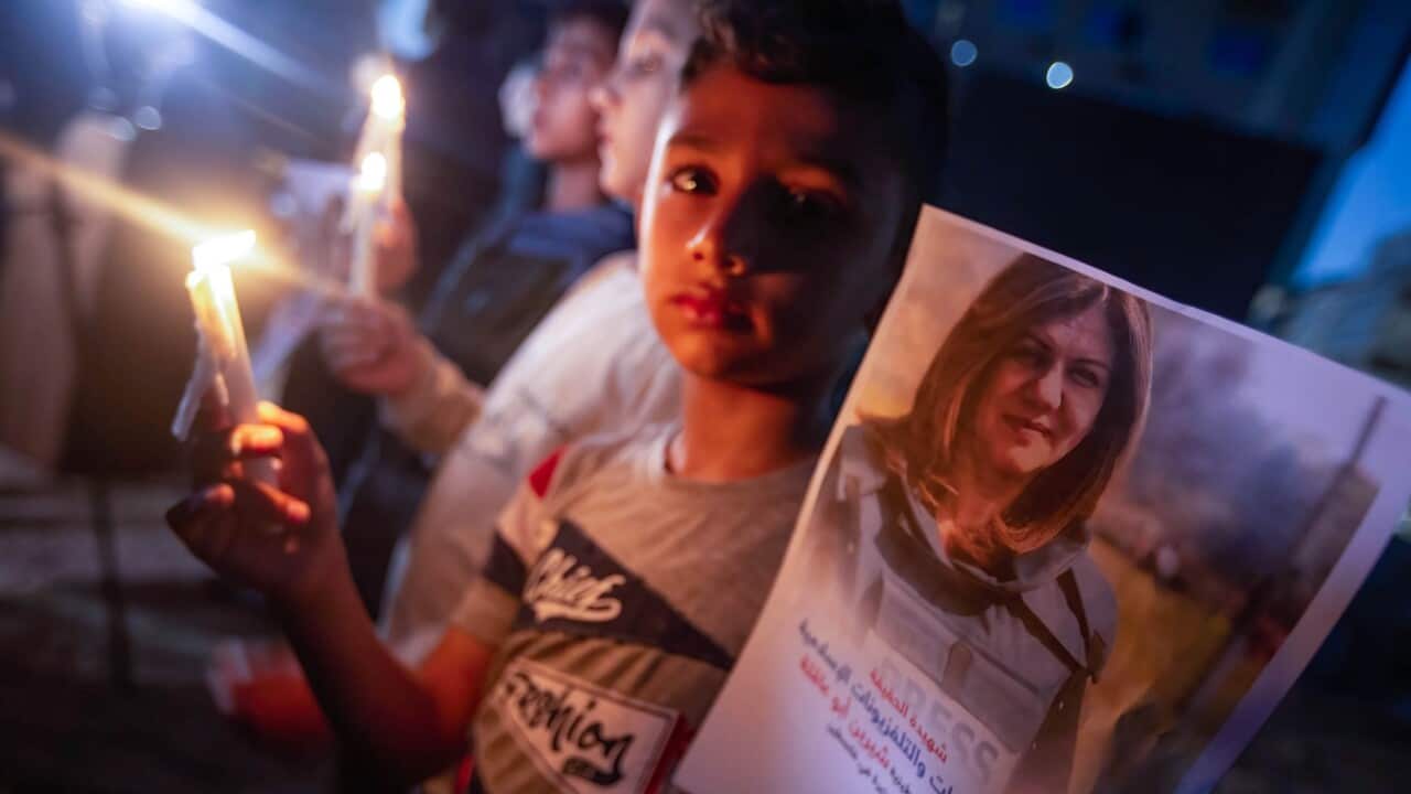 Vigil denouncing killing of Al Jazeera journalist Sherine Abu Akleh in Gaza, Palestine - 11 May 2022