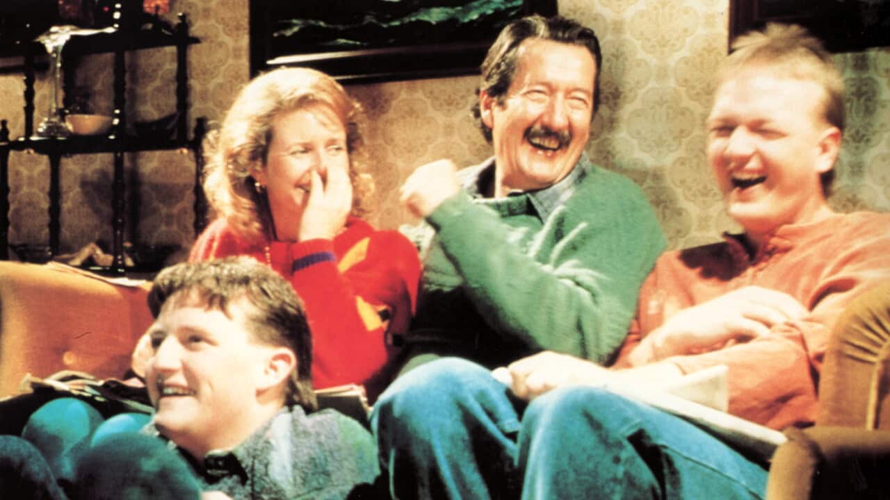 A scene from The Castle with the Kerrigan family