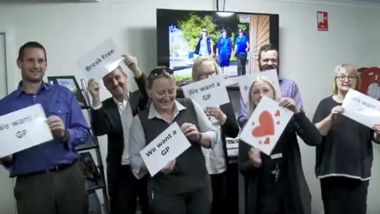 Staff members featured in the music video to highlight their need for doctors.