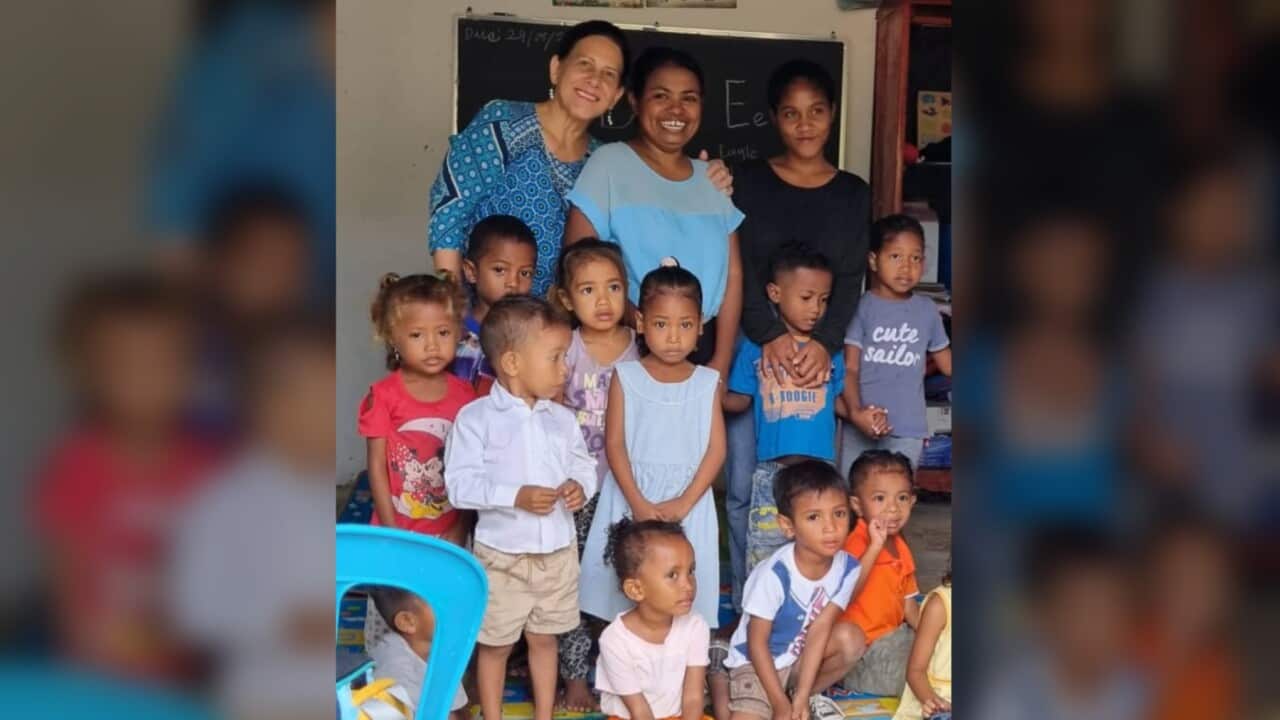Children and teachers at the school in Timor L'Este (Supplied).jpg