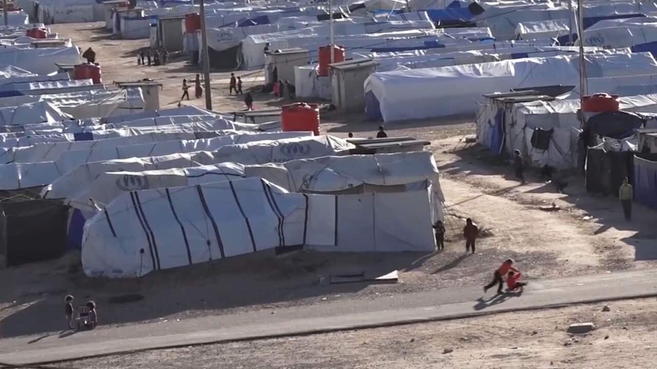 A general view of the Al Roj camp in northeast Syria