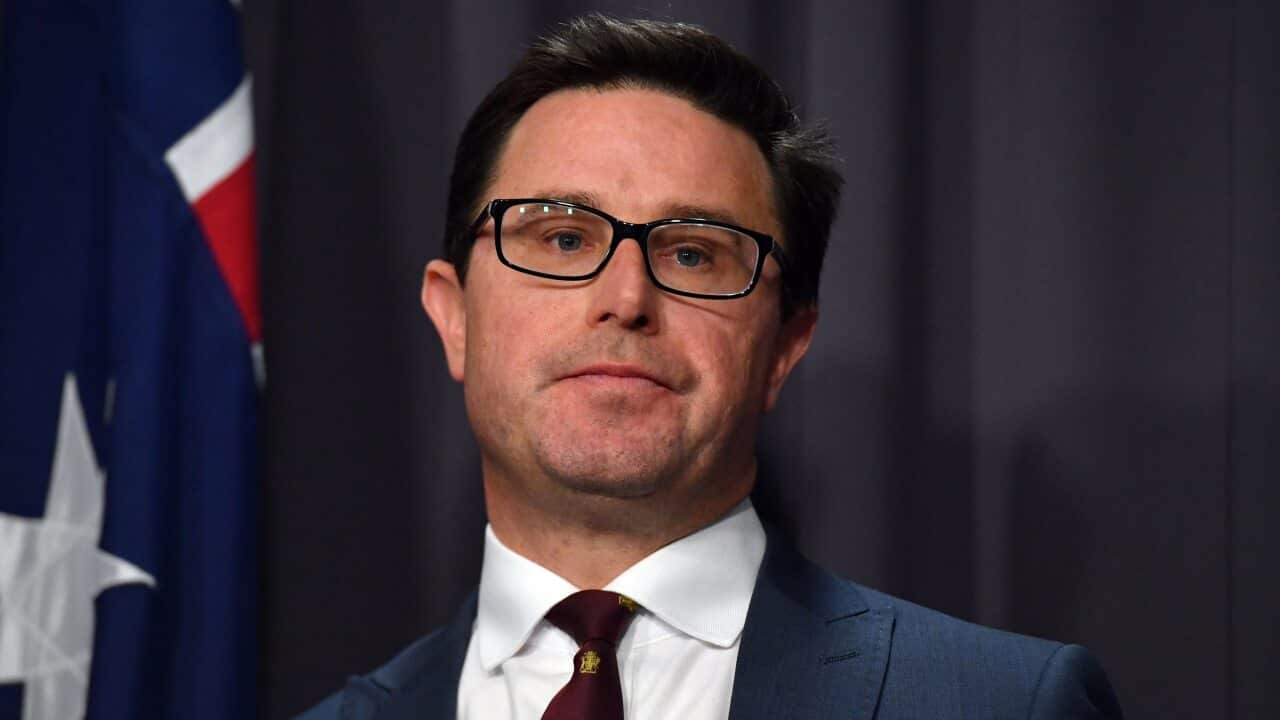 Minister for Agriculture David Littleproud at a press conference at Parliament House in Canberra, Thursday, June 3, 2021. (AAP Image/Mick Tsikas) NO ARCHIVING