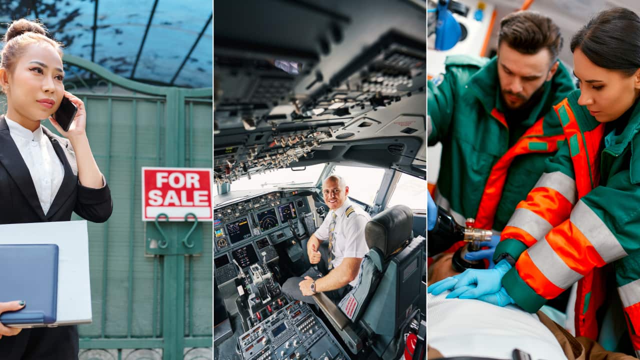 Real estate agents, pilots and paramedics are among Australia's top most searched dream jobs