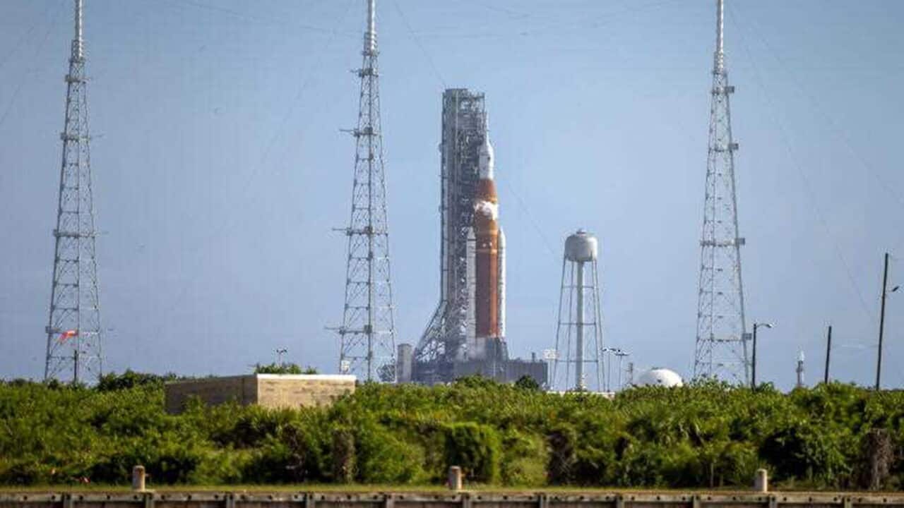 The SLS rocket with Orion capsule is part of the Artemis 1 mission (AAP).jpg