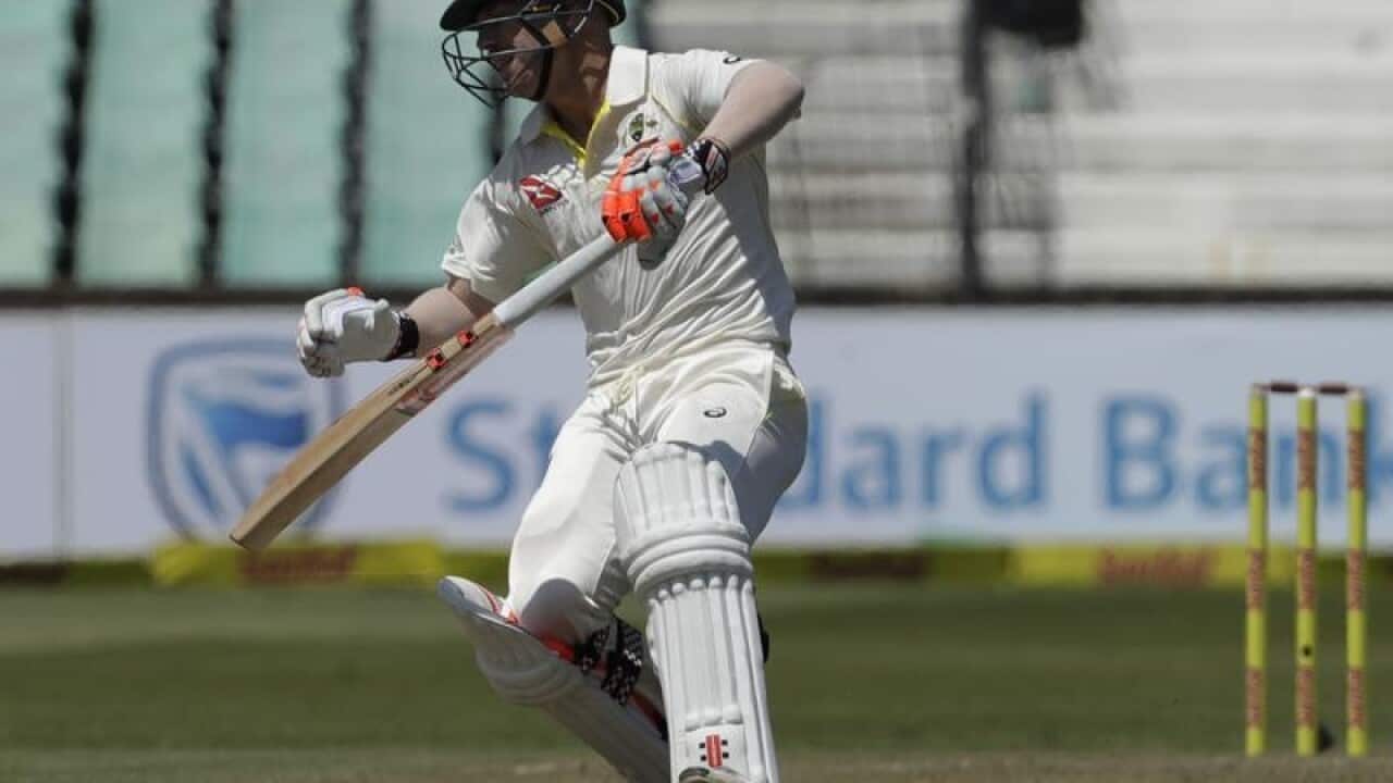 Australian batsman David Warner makes a run during a match in Durban.