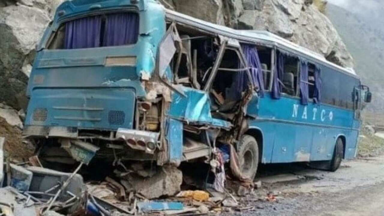 Visual of the bus involved in the accident in Pakistan