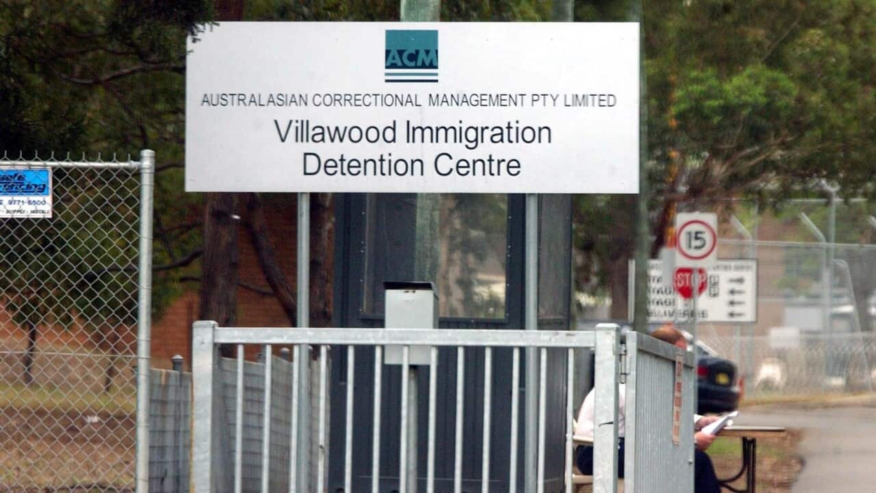 The front gate of the Villawood Detention Centre in Sydney