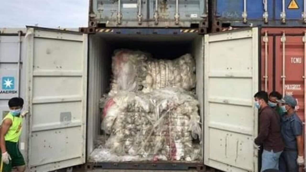 Containers packed with plastic wastes from US and Canada sent to Cambodia