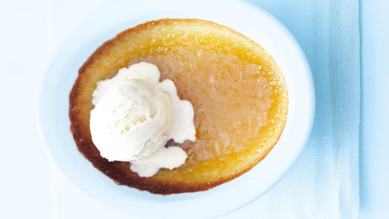 Baked whole lemon pudding