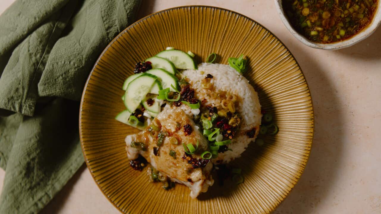 Quick Hainanese chicken rice