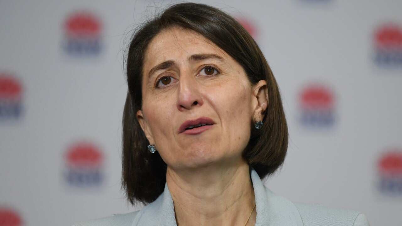 NSW Premier Gladys Berejiklian addresses media during a press conference at Sydney Olympic Park in Sydney, Wednesday, October 14, 2020. (AAP Image/Dean Lewins) NO ARCHIVING