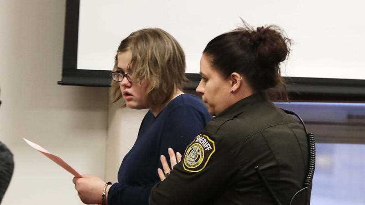 Morgan Geyser leaves the court after she is sentenced to 40 years of institutional confinement at Winnebago Mental Health Facility.