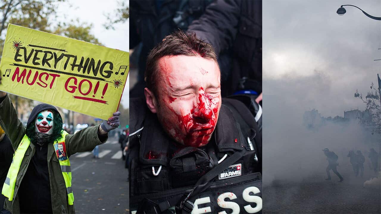 French protesters and police have clashed.