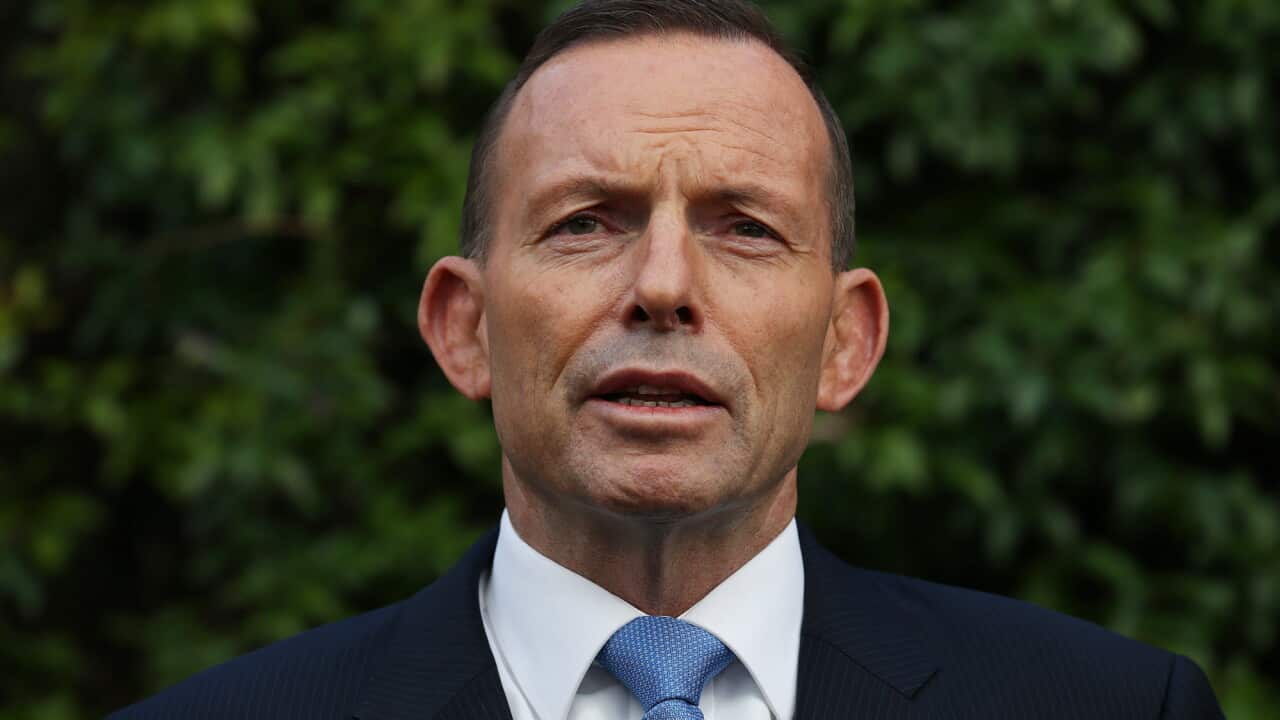 Australian Prime Minister Tonny Abbott speaks to the media during a press conference after attending a NAIDOC meeting to consider the model for a referendum on indigenous recognition