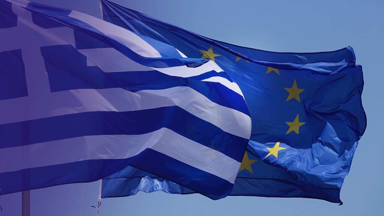 Greek and EU Flags