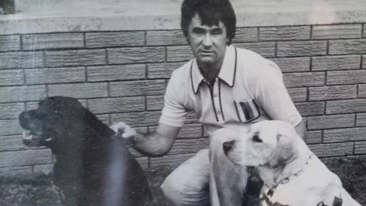 Allan Welch and his Guide Dogs